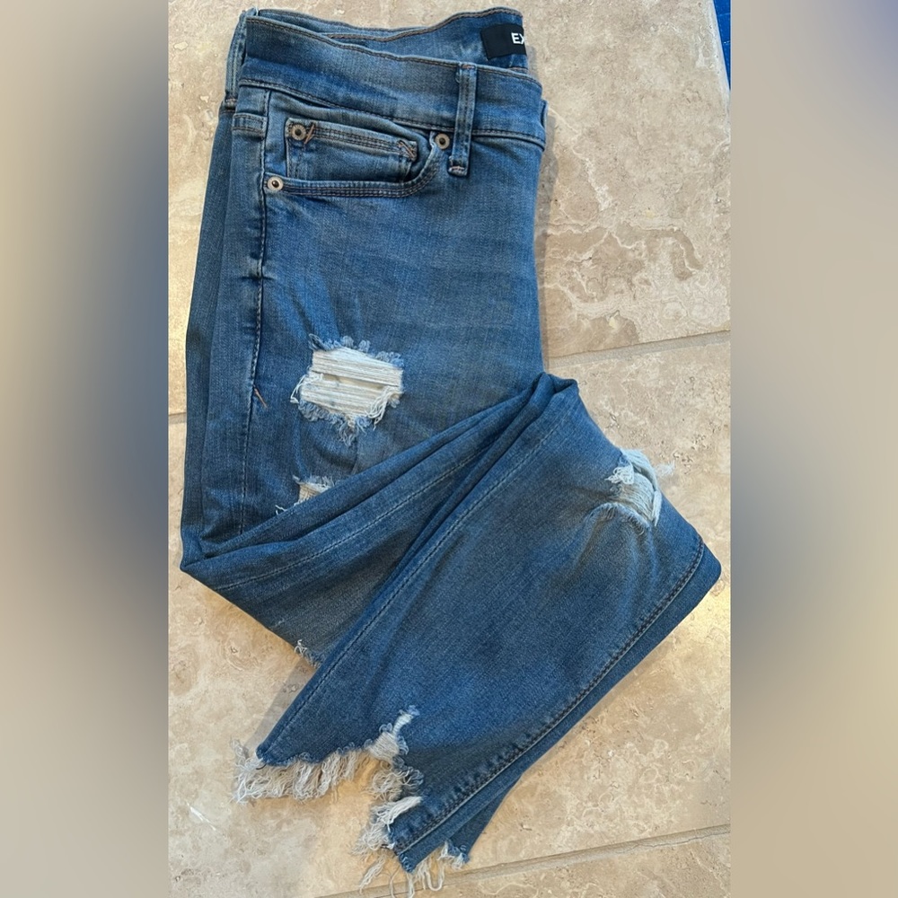 Express Super Stretch Destroyed Skinny Jeans